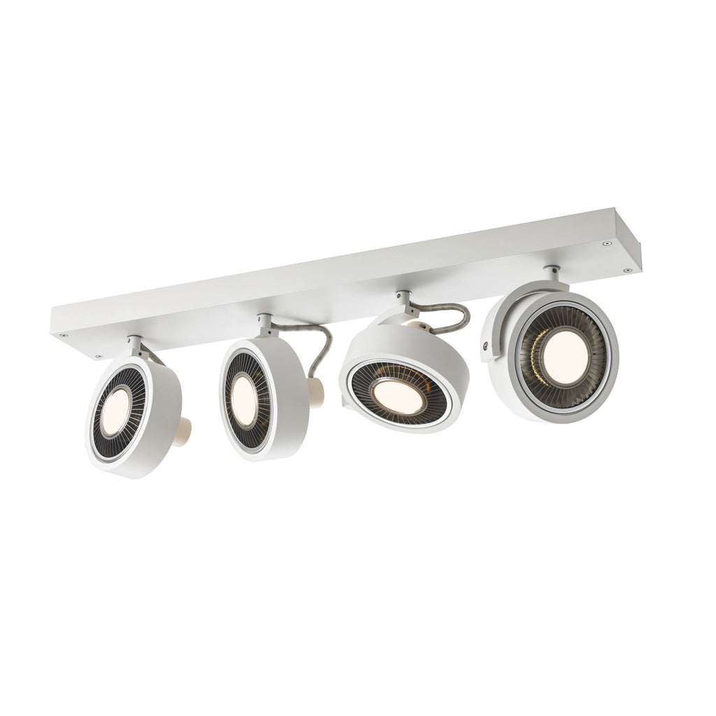 KALU CW, luminária de montagem na parede e no teto Indoor, quad, QPAR111, branco, 4x75 W