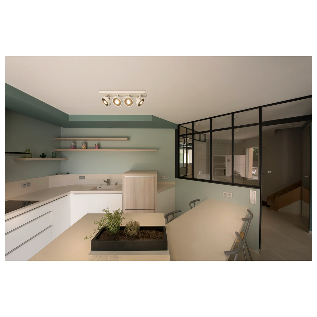 KALU CW, luminária de montagem na parede e no teto Indoor, quad, QPAR111, branco, 4x75 W