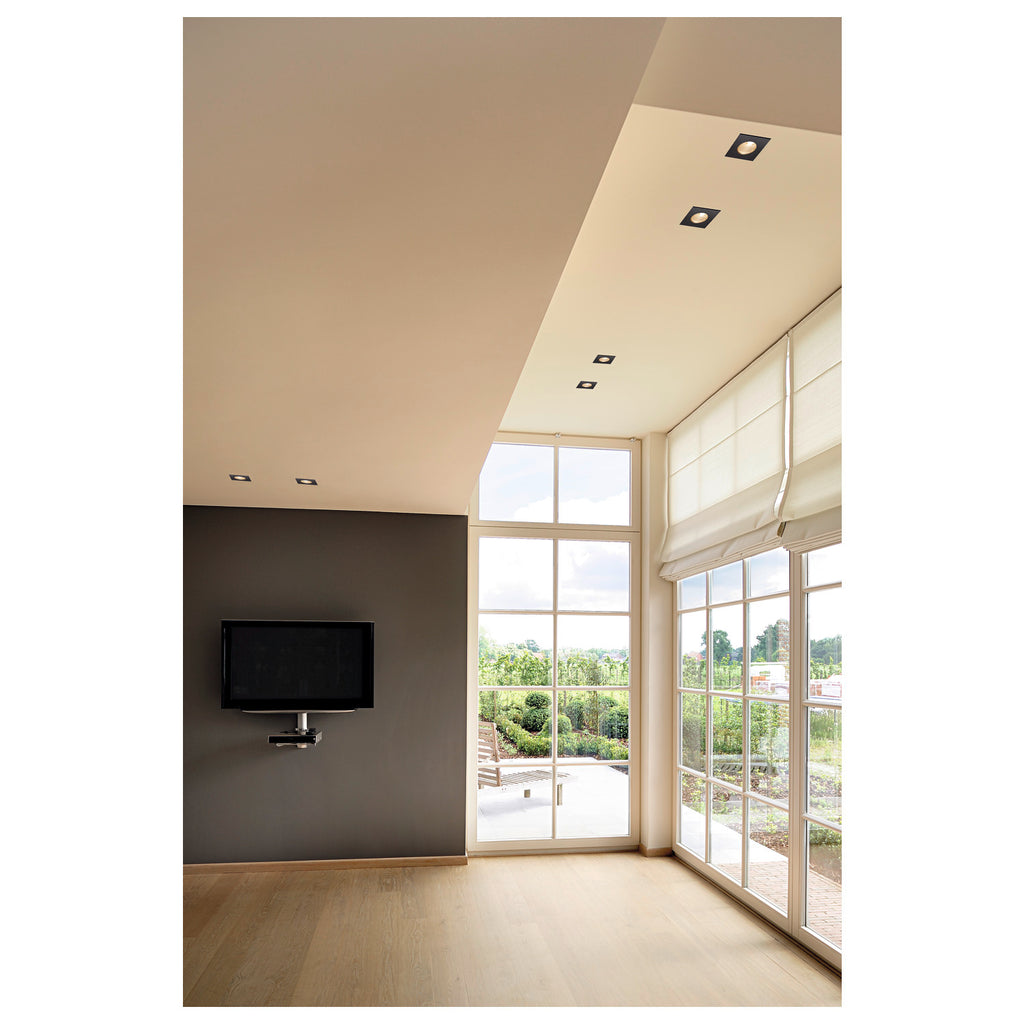 PATTA-I, luminária de exterior encastrada no teto LED, quadrado DL IP65 preto 1800-3000 K