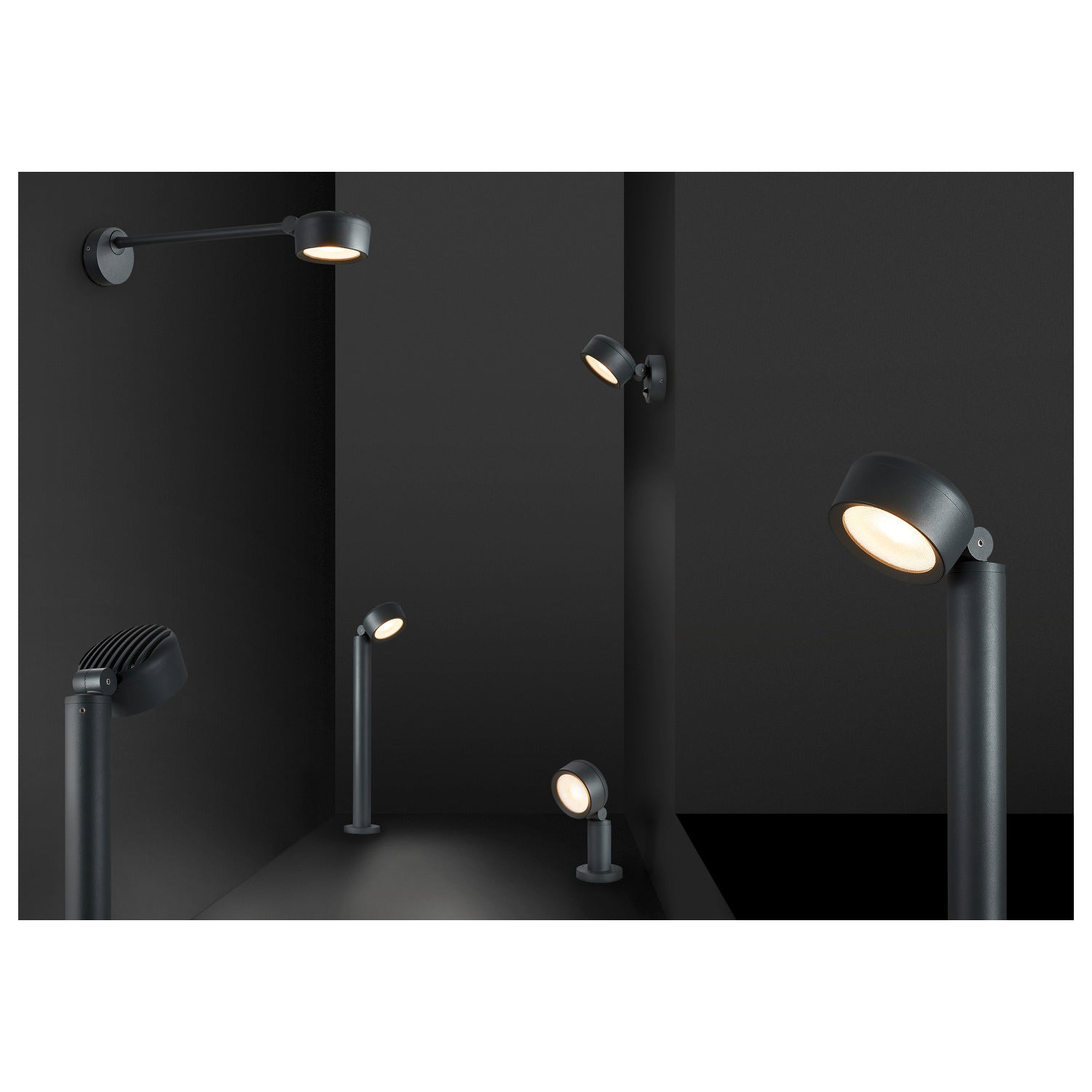 ESKINA SENSOR, luminária de embutir na parede e no teto Outdoor, antracite, 3000/4000 K, IP54