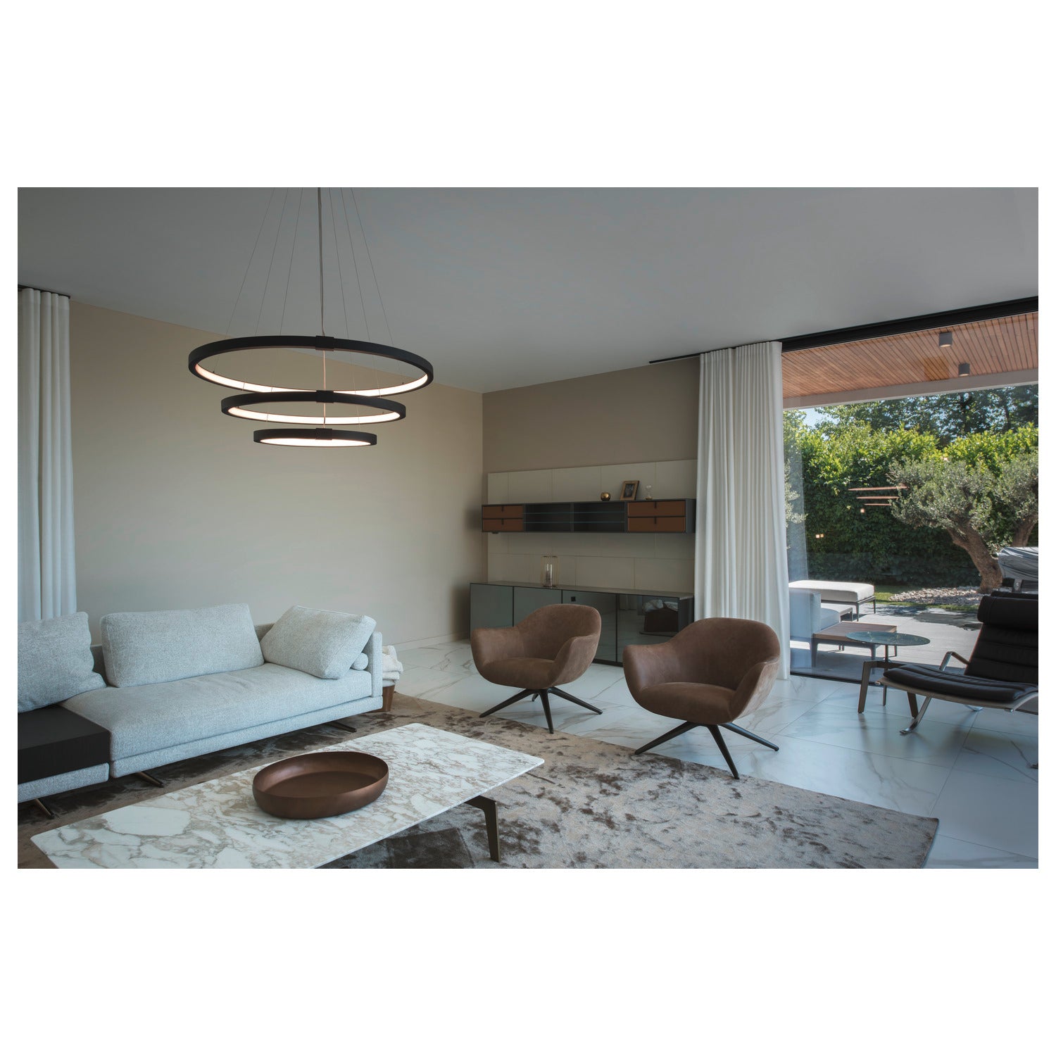 ONE TRIPLE DALI luminária suspensa LED de interior, preto, 3000/4000 K