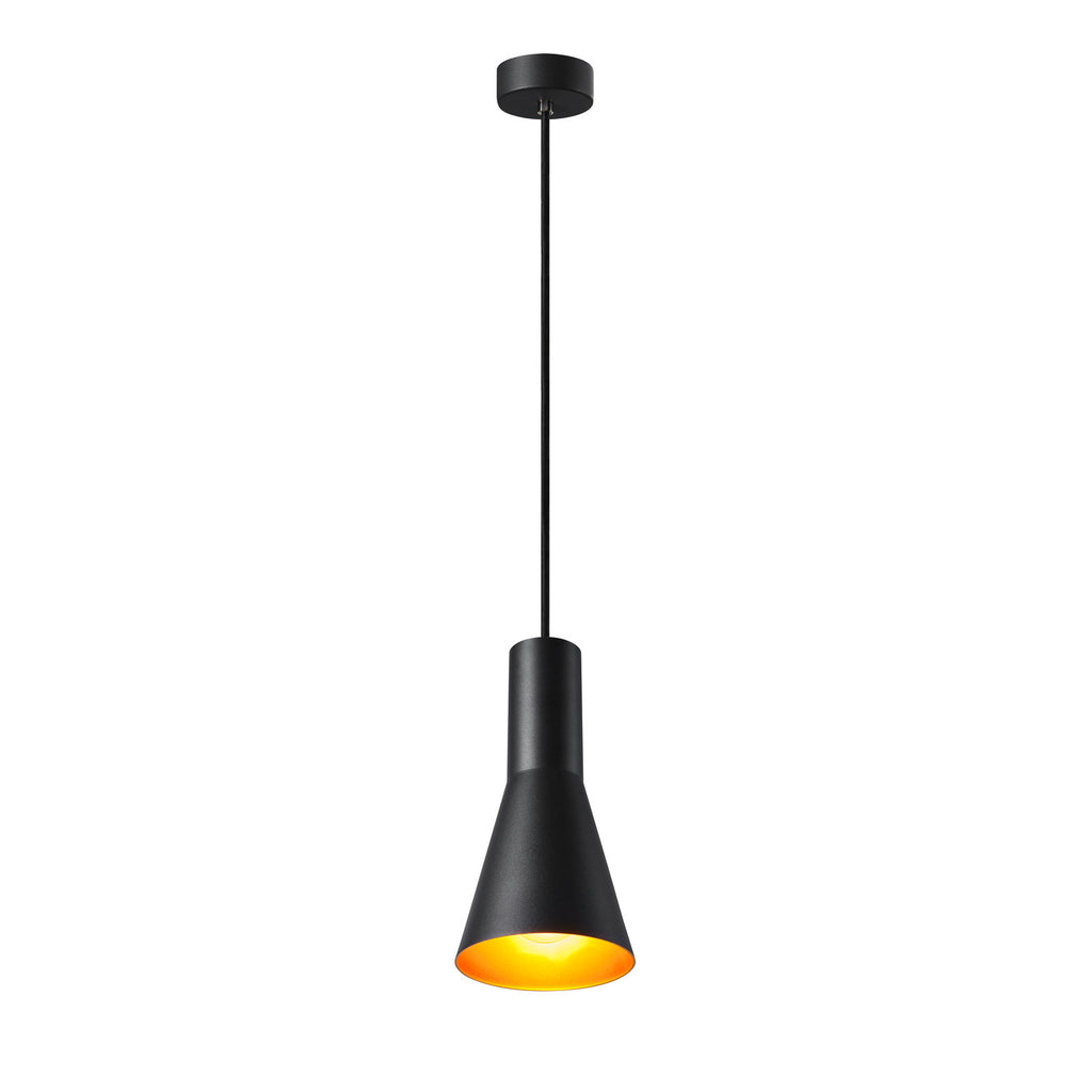 PHELIA 130 E27, luminária pendente Indoor, preto/dourado