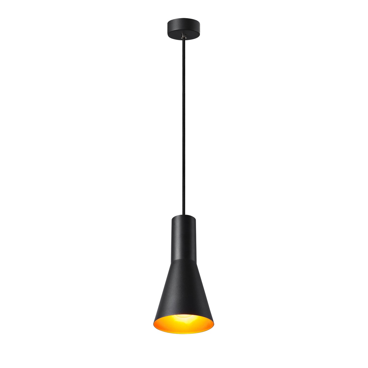 PHELIA 130 E27, luminária pendente Indoor, preto/dourado