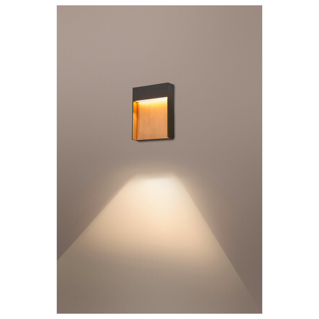 FLATT, luminária de montagem à superfície na parede LED Outdoor, 3000/4000 K, IP65, antracite/castanho