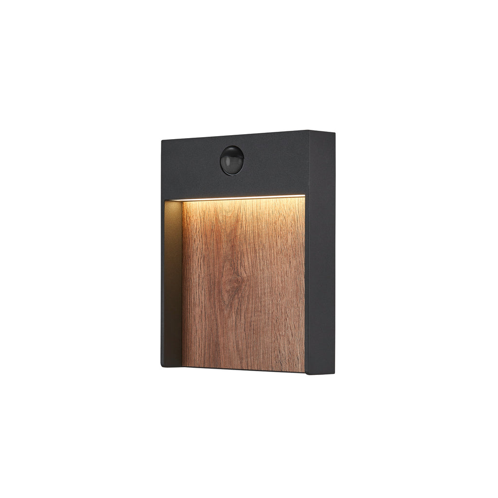 FLATT SENSOR, luminária saliente para a parede LED exterior, 3000/4000 K, IP54, antracite/castanho