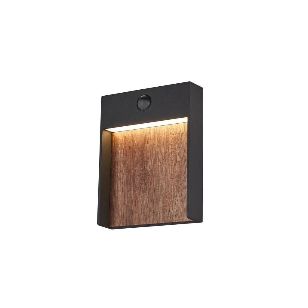 FLATT SENSOR, luminária saliente para a parede LED exterior, 3000/4000 K, IP54, antracite/castanho
