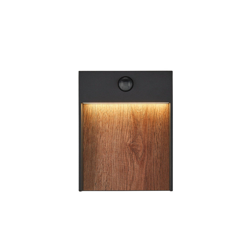 FLATT SENSOR, luminária saliente para a parede LED exterior, 3000/4000 K, IP54, antracite/castanho