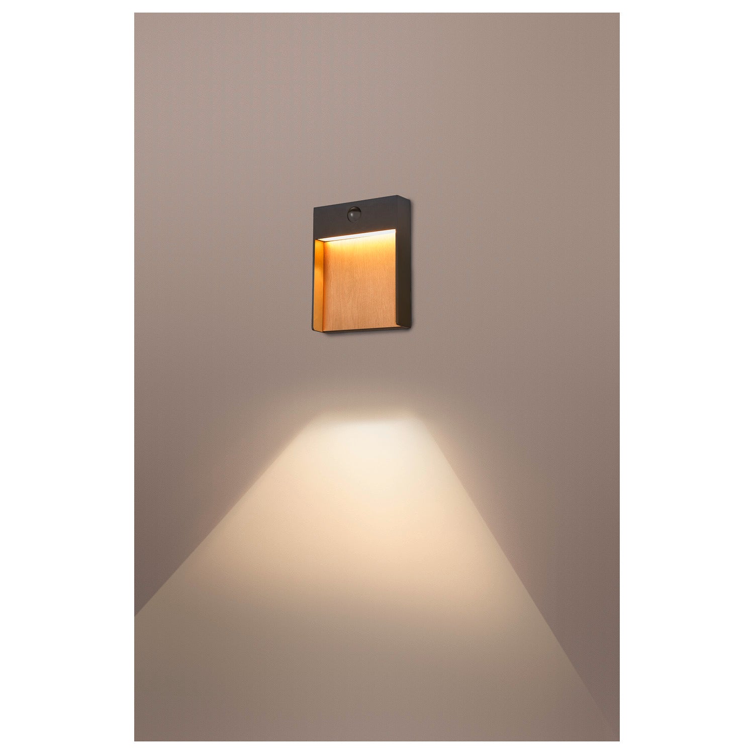 FLATT SENSOR, luminária saliente para a parede LED exterior, 3000/4000 K, IP54, antracite/castanho