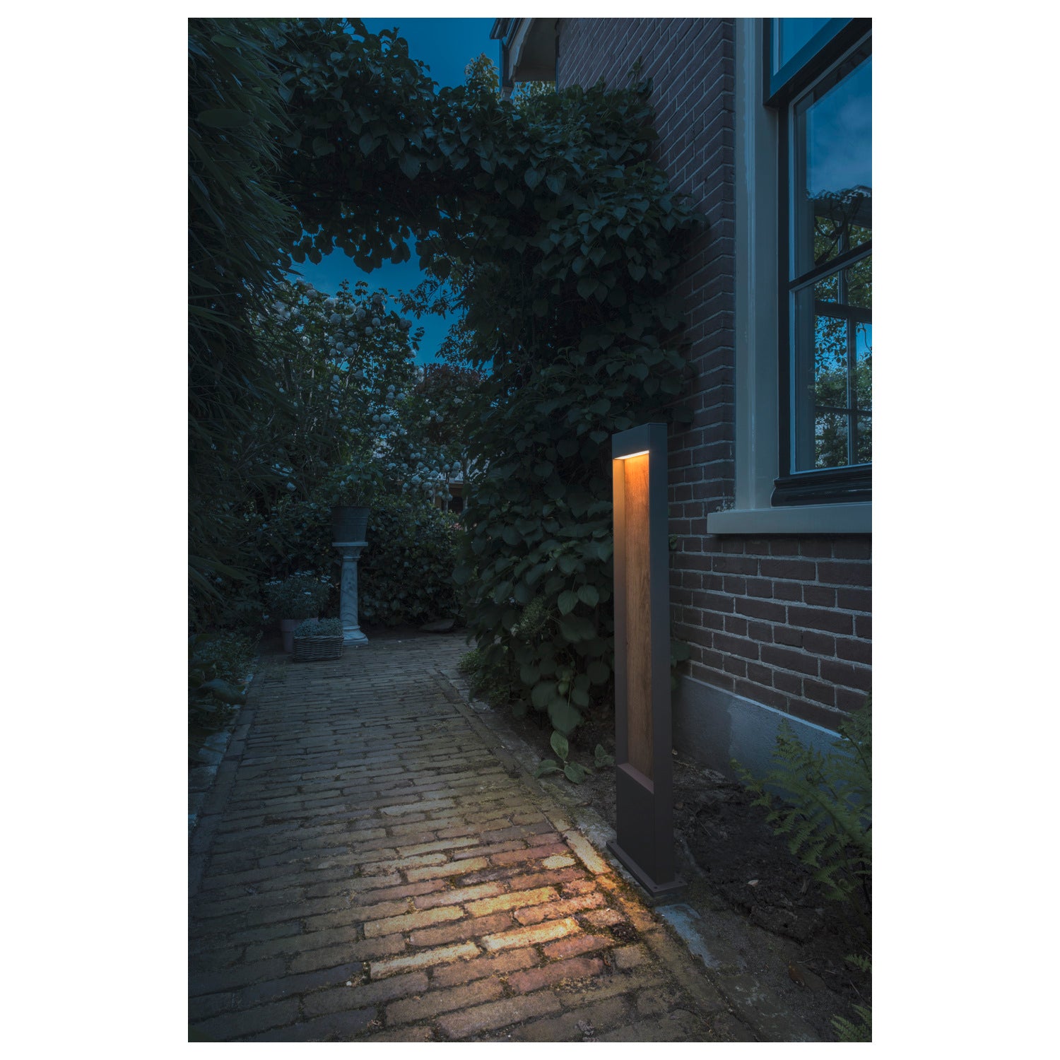 FLATT POLE 100, luminária de pé LED exterior, 3000/4000 K, IP65, antracite/castanho