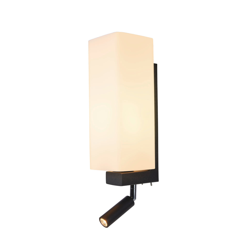 QUADRASS SPOT, luminária de montagem à superfície na parede Indoor com Spot LED e casquilho E27, preto