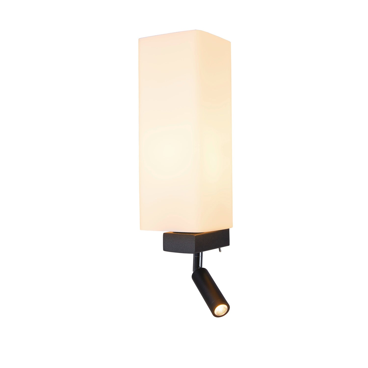 QUADRASS SPOT, luminária de montagem à superfície na parede Indoor com Spot LED e casquilho E27, preto