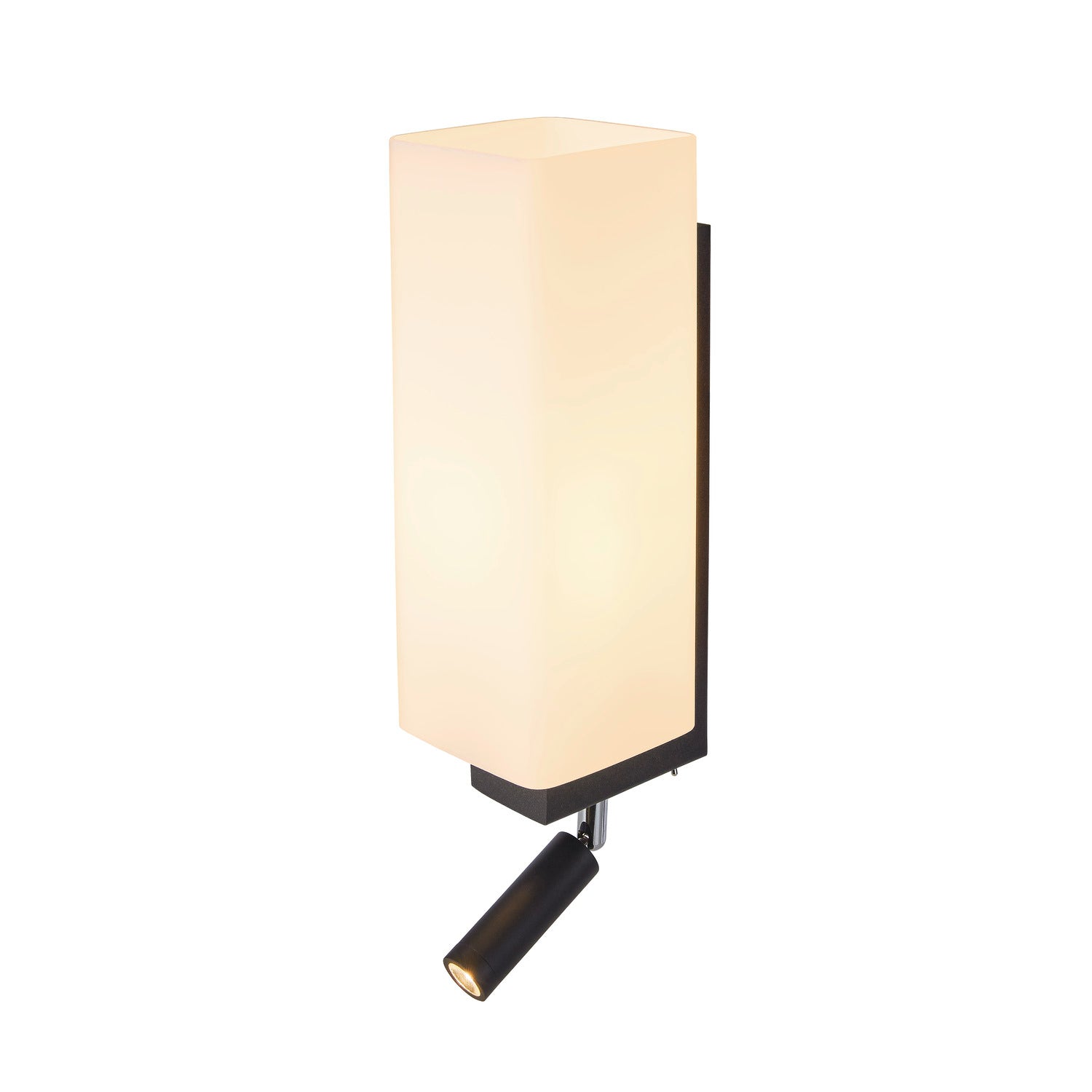 QUADRASS SPOT, luminária de montagem à superfície na parede Indoor com Spot LED e casquilho E27, preto