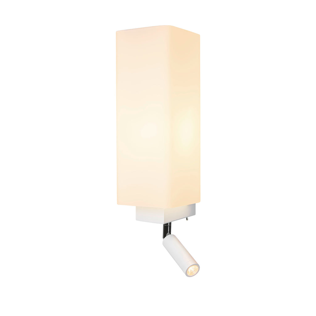 QUADRASS SPOT, Luminária de montagem à superfície na parede Indoor com Spot LED e casquilho E27, branco