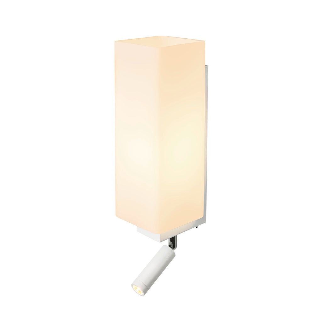 QUADRASS SPOT, Luminária de montagem à superfície na parede Indoor com Spot LED e casquilho E27, branco