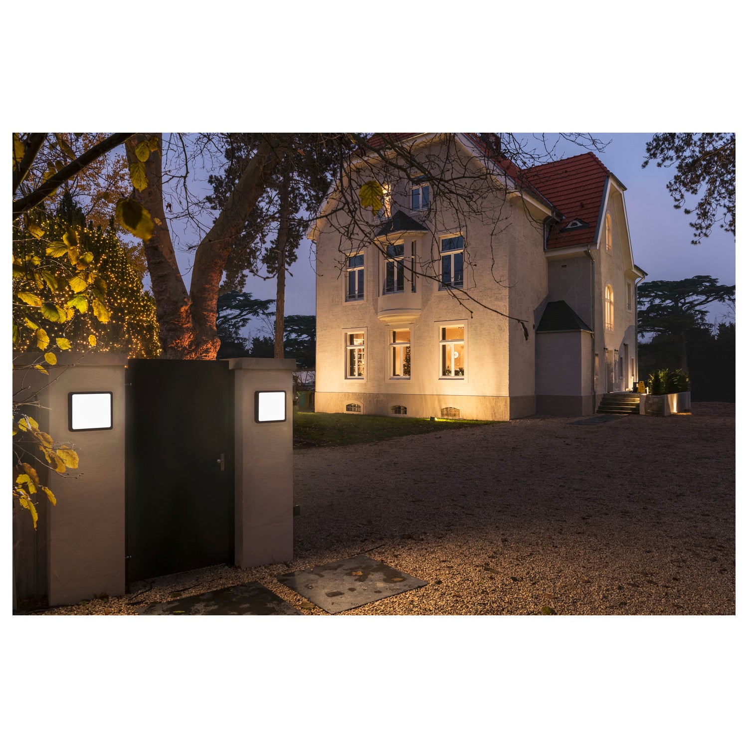 AINOS SQUARE SENSOR, Outdoor LED luminária de montagem à superfície na parede e no teto antracite comutador CCT 3000/4000 K