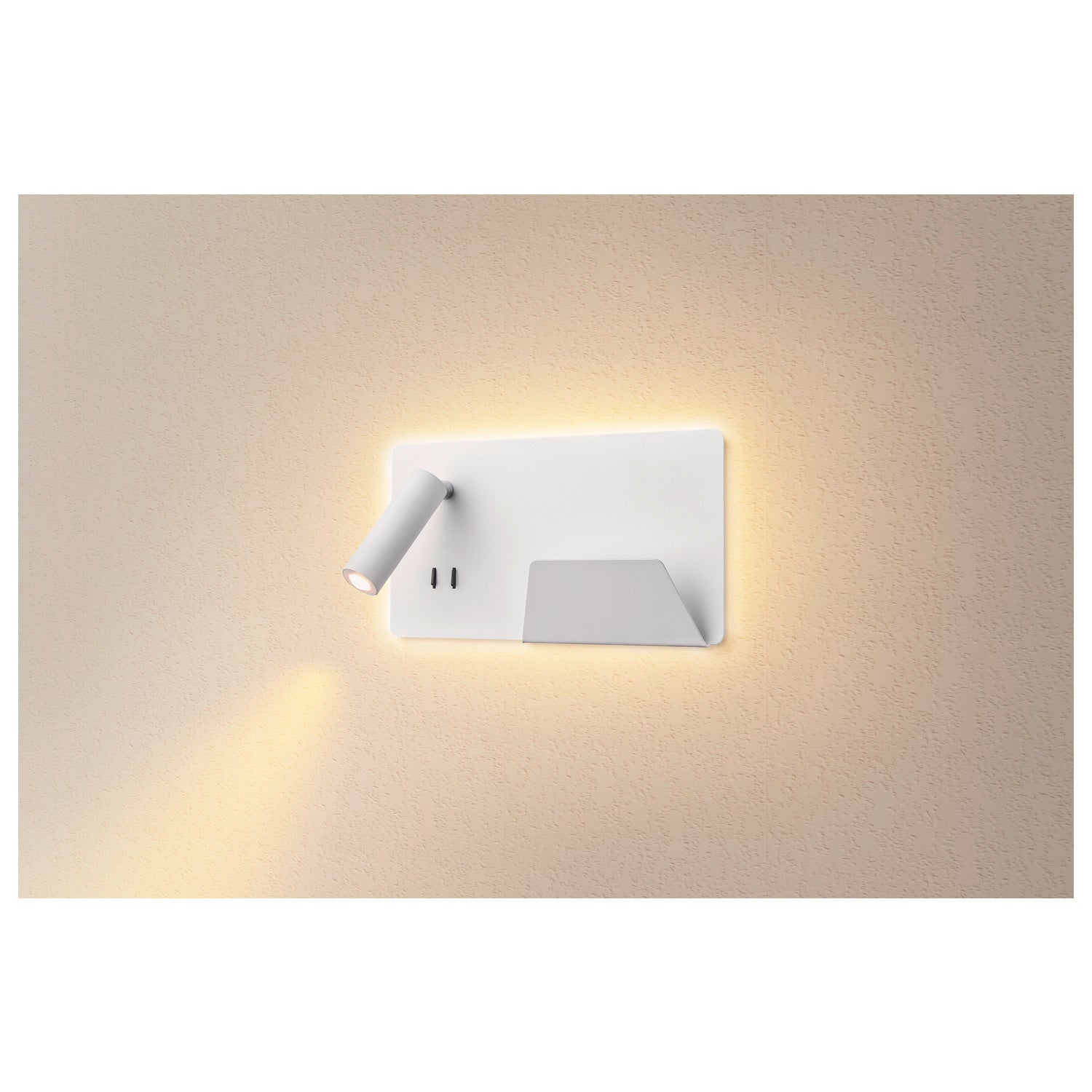 SOMNILA SPOT, Luminária de montagem de superfície na parede LED Indoor 3000 K versão branco à direita, incluindo ligação USB
