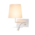 SOMNILA FLEX, Luminária de montagem de superfície na parede LED Indoor 3000 K versão branco à esquerda, incluindo ligação USB