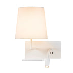 SOMNILA FLEX, Luminária de montagem de superfície na parede LED Indoor 3000 K versão branco à esquerda, incluindo ligação USB