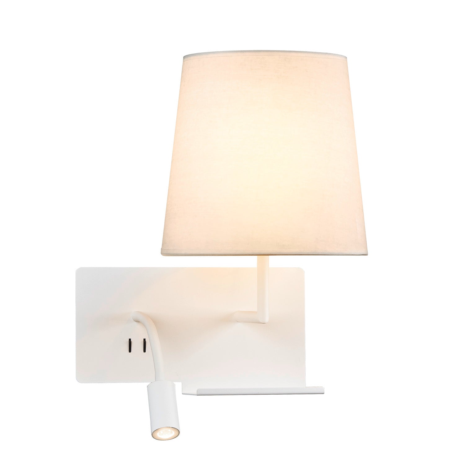 SOMNILA FLEX, Luminária de montagem de superfície na parede LED Indoor 3000 K versão branco à direita, incluindo ligação USB