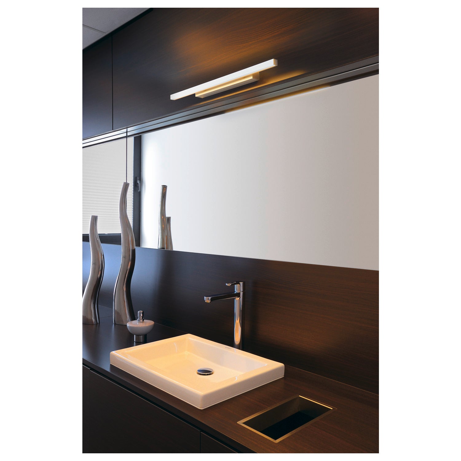 GLENOS II - GLENOS® 60, lâmp. espelho LED int. cinz. c/ interrup. CCT 3000/4000 K