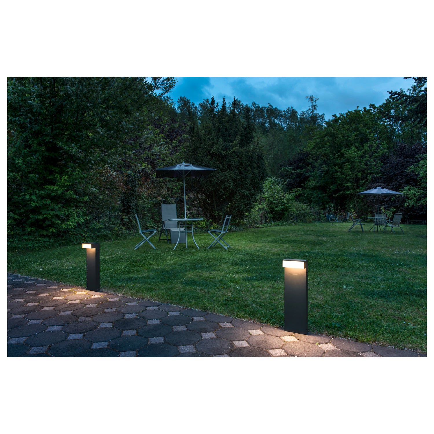L-LINE OUT 50 FL Pole, Luminária de pé LED para exterior horizontal antracite, interruptor CCT 3000/4000 K