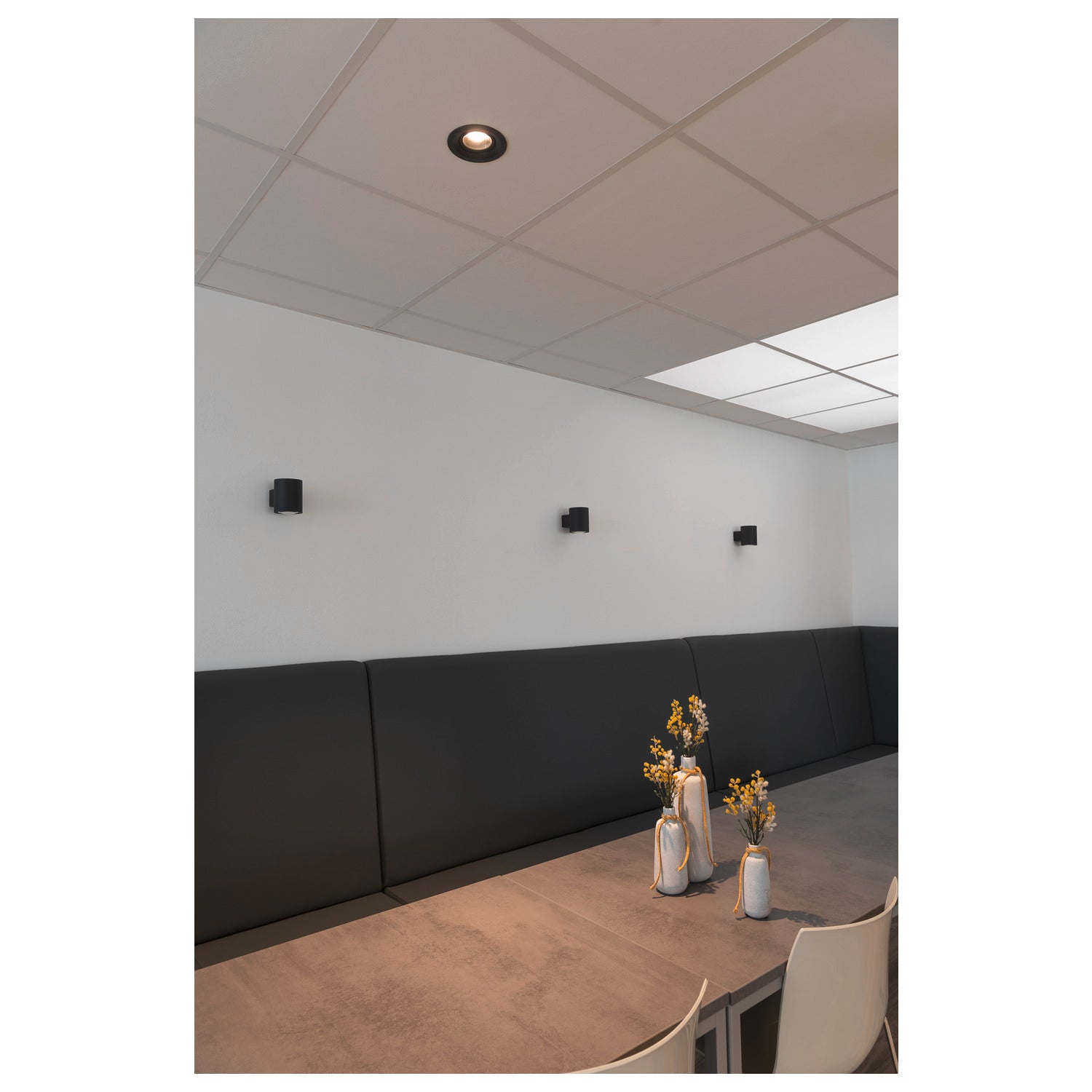 NUMINOS® MOVE DL M, Luz embutida para teto LED para interior preto/preto 3000 K rotativa e giratória a 55°