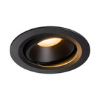 NUMINOS® MOVE DL L, Luz embutida para teto LED para interior preto/preto 27000 K rotativa e giratória a 20°