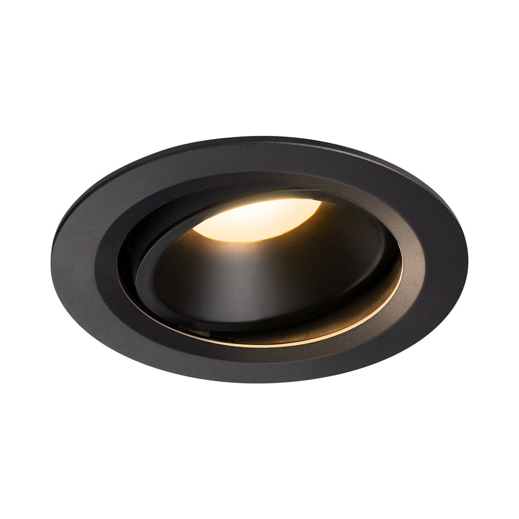 NUMINOS® MOVE DL L, Luz embutida para teto LED para interior preto/preto 3000 K rotativa e giratória a 55°