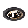 NUMINOS® MOVE DL L, Luz embutida para teto LED para interior preto/cromado 3000 K rotativa e giratória a 55°