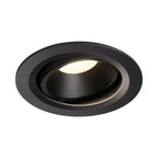 NUMINOS® MOVE DL L, Luz embutida para teto LED para interior preto/preto 4000 K rotativa e giratória a 55°