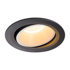 NUMINOS® MOVE DL XL, Luz embutida para teto LED para interior preto/branco 2700 K rotativa e giratória a 55°