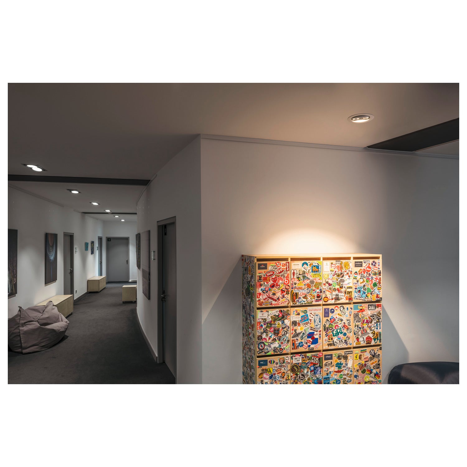 NUMINOS® MOVE DL XL, Luz embutida para teto LED para interior branco/cromado 3000 K rotativa e giratória a 40°