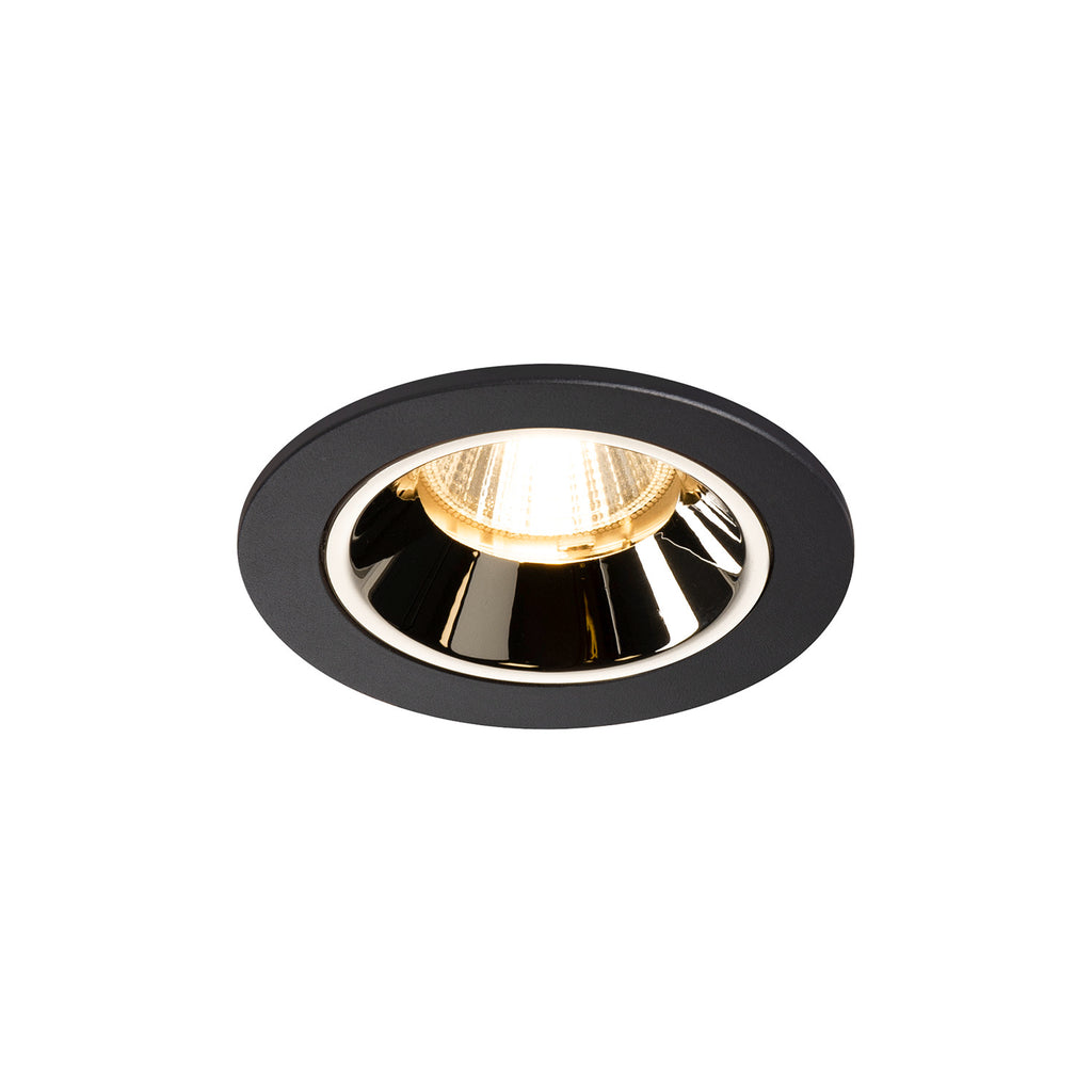 NUMINOS® DL S, Luz embutida para teto LED para interior preto/cromado 3000 K 20° com molas de lâminas