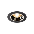 NUMINOS® DL S, Luz embutida para teto LED para interior preto/cromado 3000 K 20° com molas de lâminas