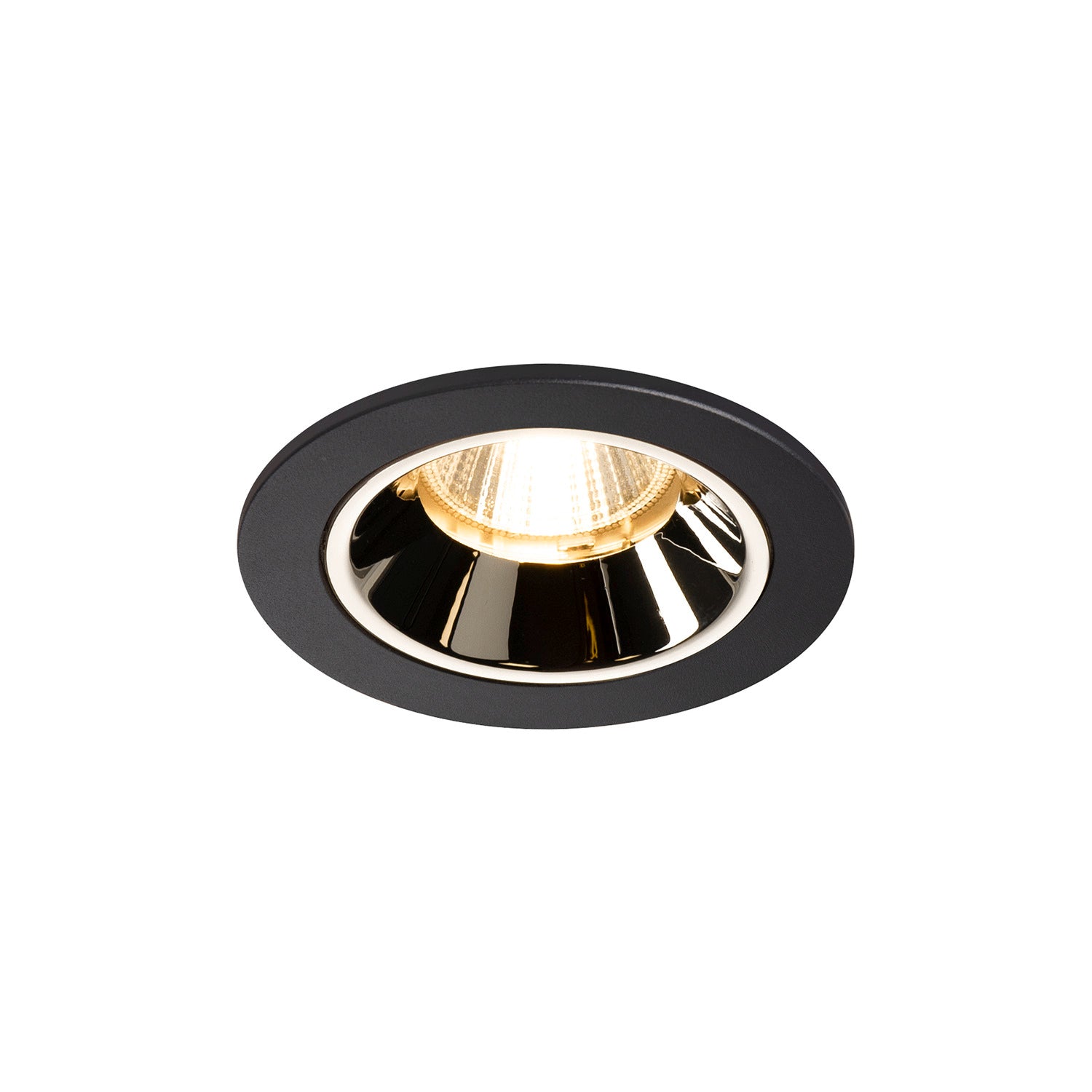 NUMINOS® DL S, Luz embutida para teto LED para interior preto/cromado 3000 K 20° com molas de lâminas