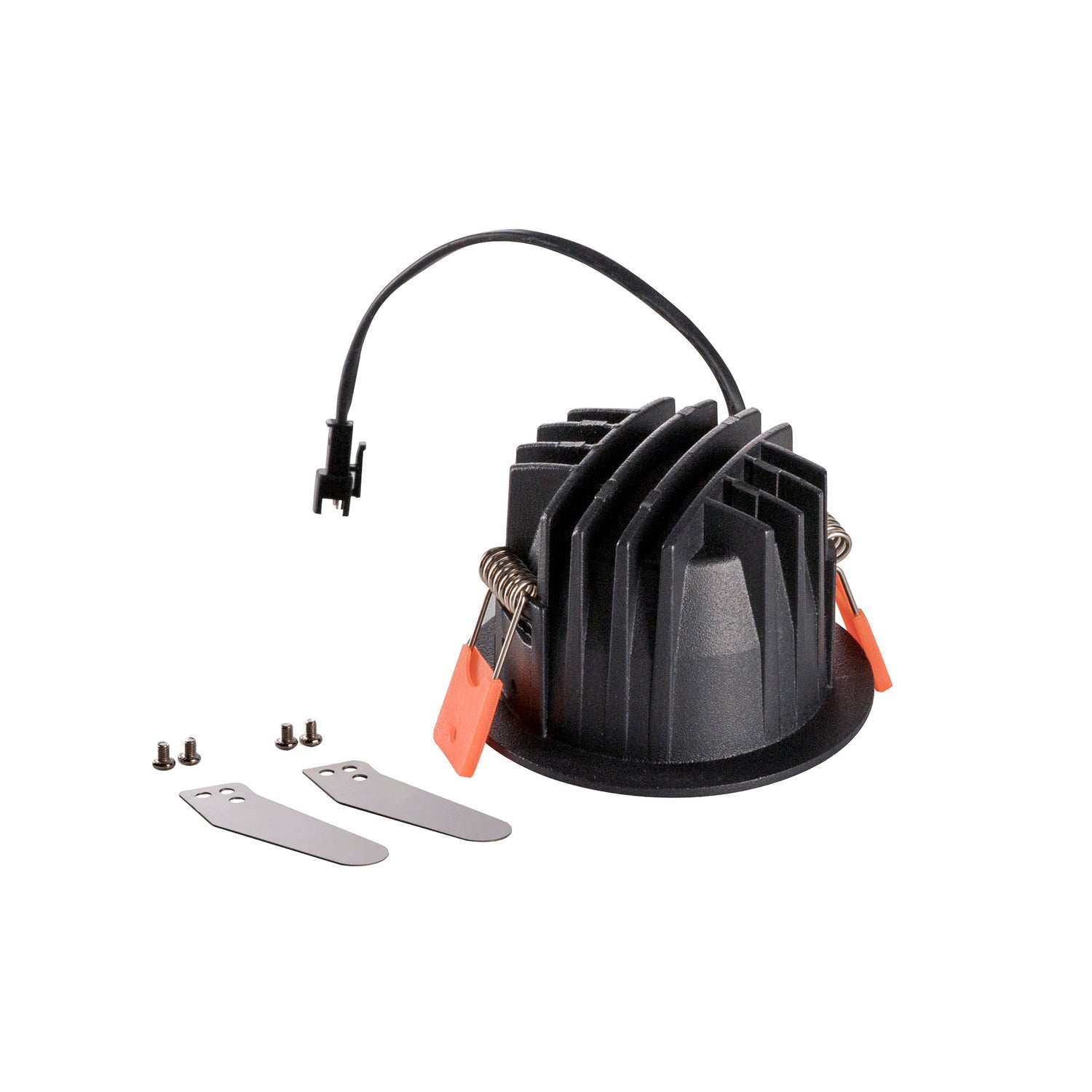 NUMINOS® DL S, Recessed LED ceiling light for indoor use black/chrome 4000 K 20° with leaf springs