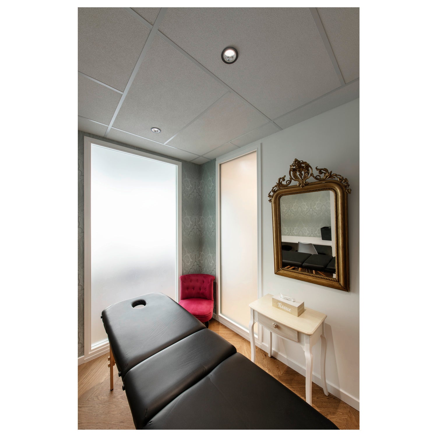 NUMINOS® DL M, Luz embutida para teto LED para interior preto/cromado 4000 K 55°