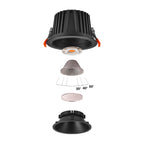 NUMINOS® DL XL, Luz embutida para teto LED para interior preto/preto 3000 K 40°