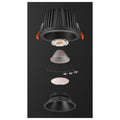 NUMINOS® DL XL, Luz embutida para teto LED para interior preto/preto 3000 K 40°