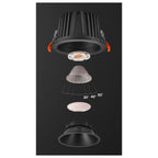 NUMINOS® DL XL, Luz embutida para teto LED para interior preto/preto 3000 K 40°