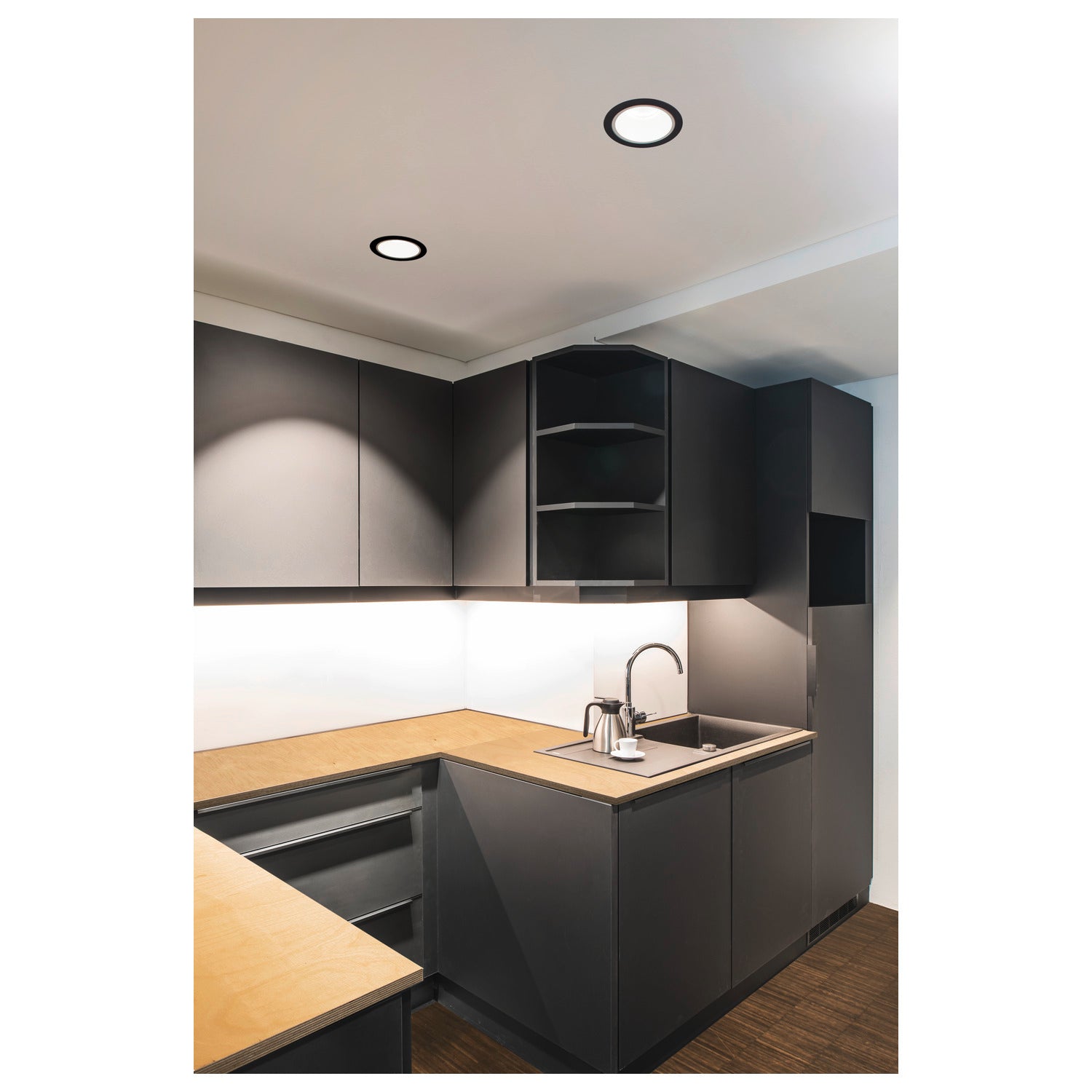 NUMINOS® DL XL, Luz embutida para teto LED para interior preto/branco 3000 K 55°
