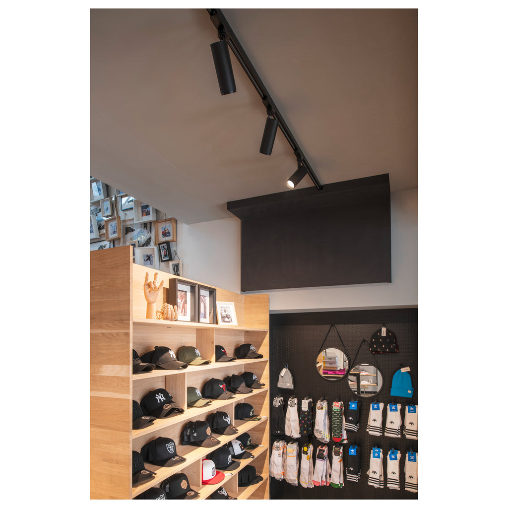 NUMINOS® S 3Ph., DALI, 3~ Projetor, cilíndrico, 3000 K, 7,8 Watt, DALI, 60°, preto mate