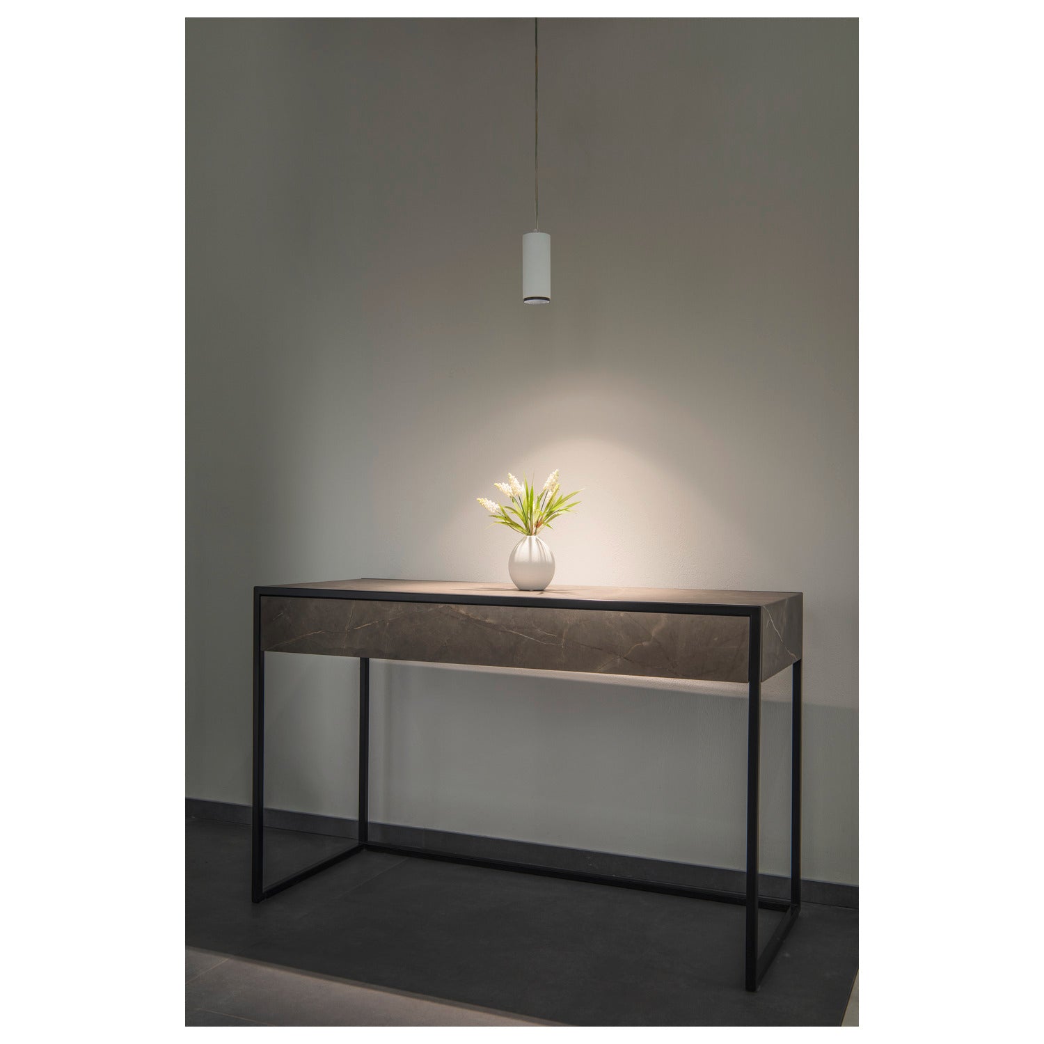 NUMINOS® S PD, DALI, Candeeiro pendente, comprimento do pendente 250 cm, 3000 K, 7,8 Watt, 36°, DALI, branco mate / preto mate