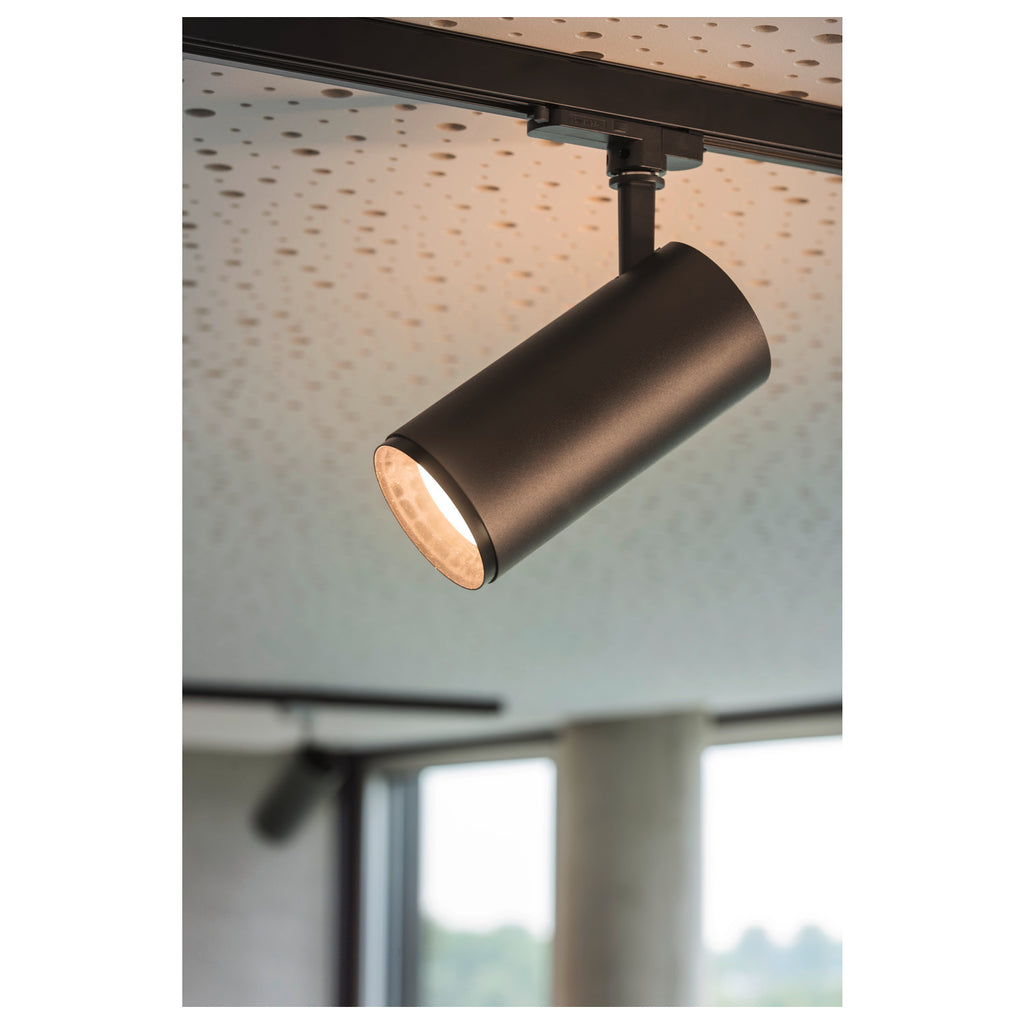 NUMINOS® M 3Ph., DALI, 3~ Projetor, cilíndrico, 3000 K, 13 Watt, DALI, 36°, preto mate