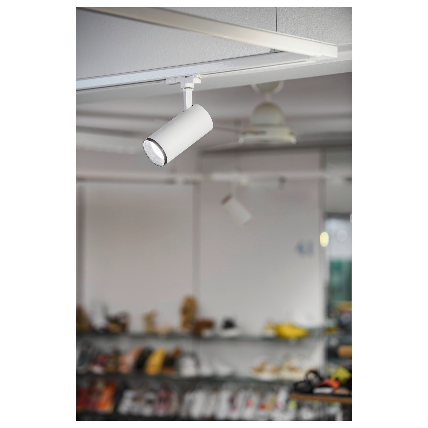 NUMINOS® M 3Ph., DALI, 3~ Projetor, cilíndrico, 3000 K, 13 Watt, DALI, 36°, branco mate / preto mate