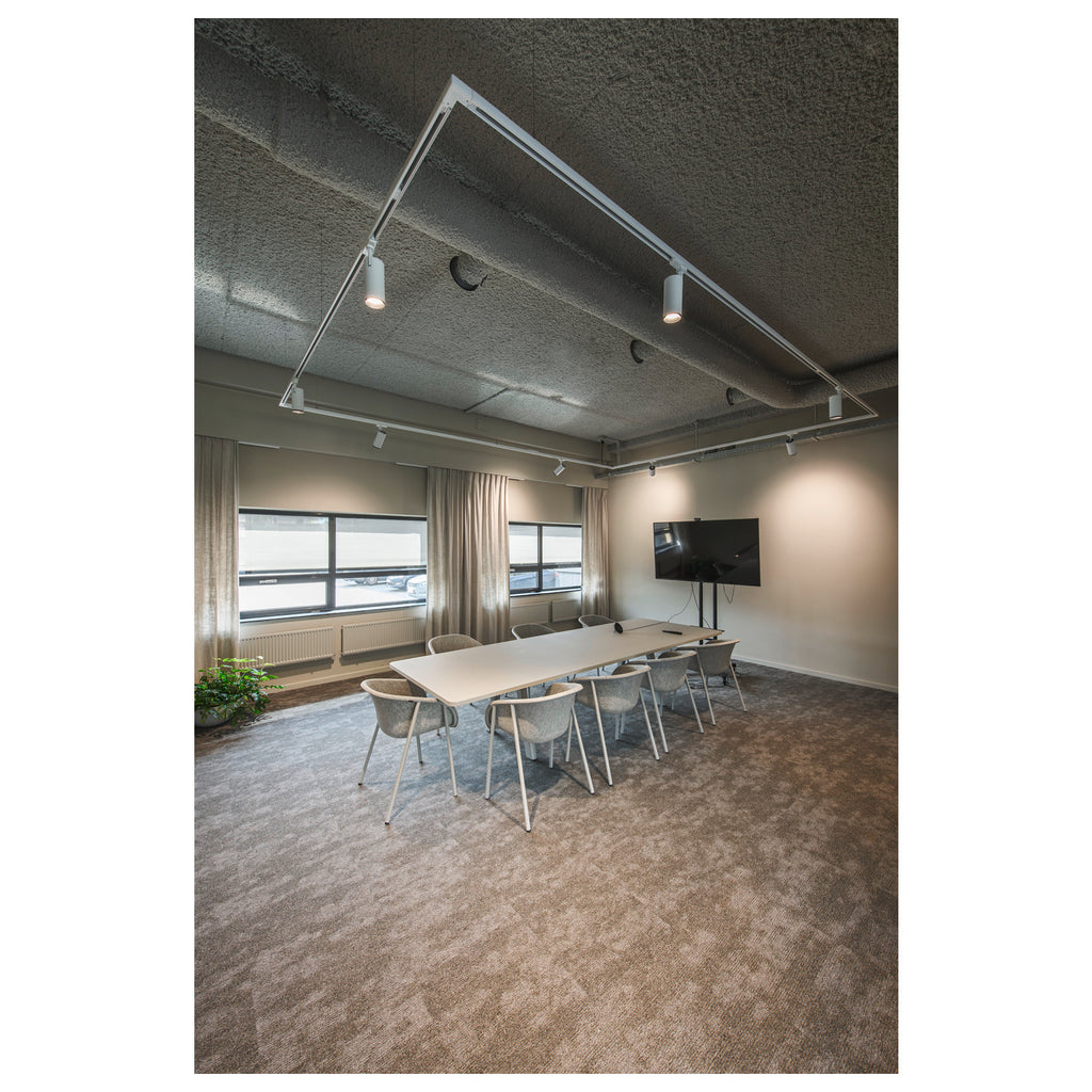 NUMINOS® L 3Ph., DALI, 3~ Projetor, cilíndrico, 3000 K, 19 Watt, DALI, 36°, branco mate / preto mate