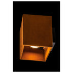 RUSTY© UP/DOWN WL, Luminária saliente para a parede LED para exterior, quadrado, oxidado, interruptor CCT 3000/4000 K