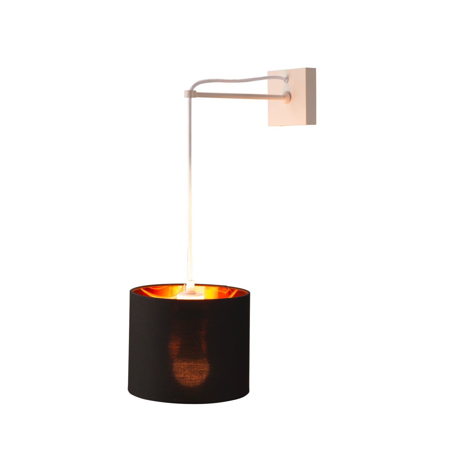 FENDA, abat-jour, redondo, preto/cobre, Ø/A 30/20 cm