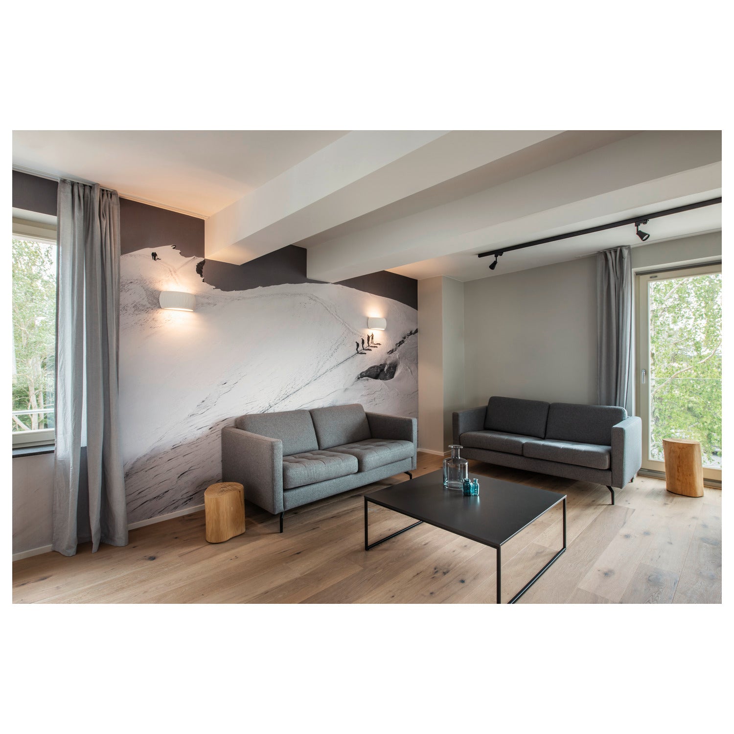 PLASTRA WL CURVED CURTAIN, Luminária de parede saliente interior QT-DE12 branco
