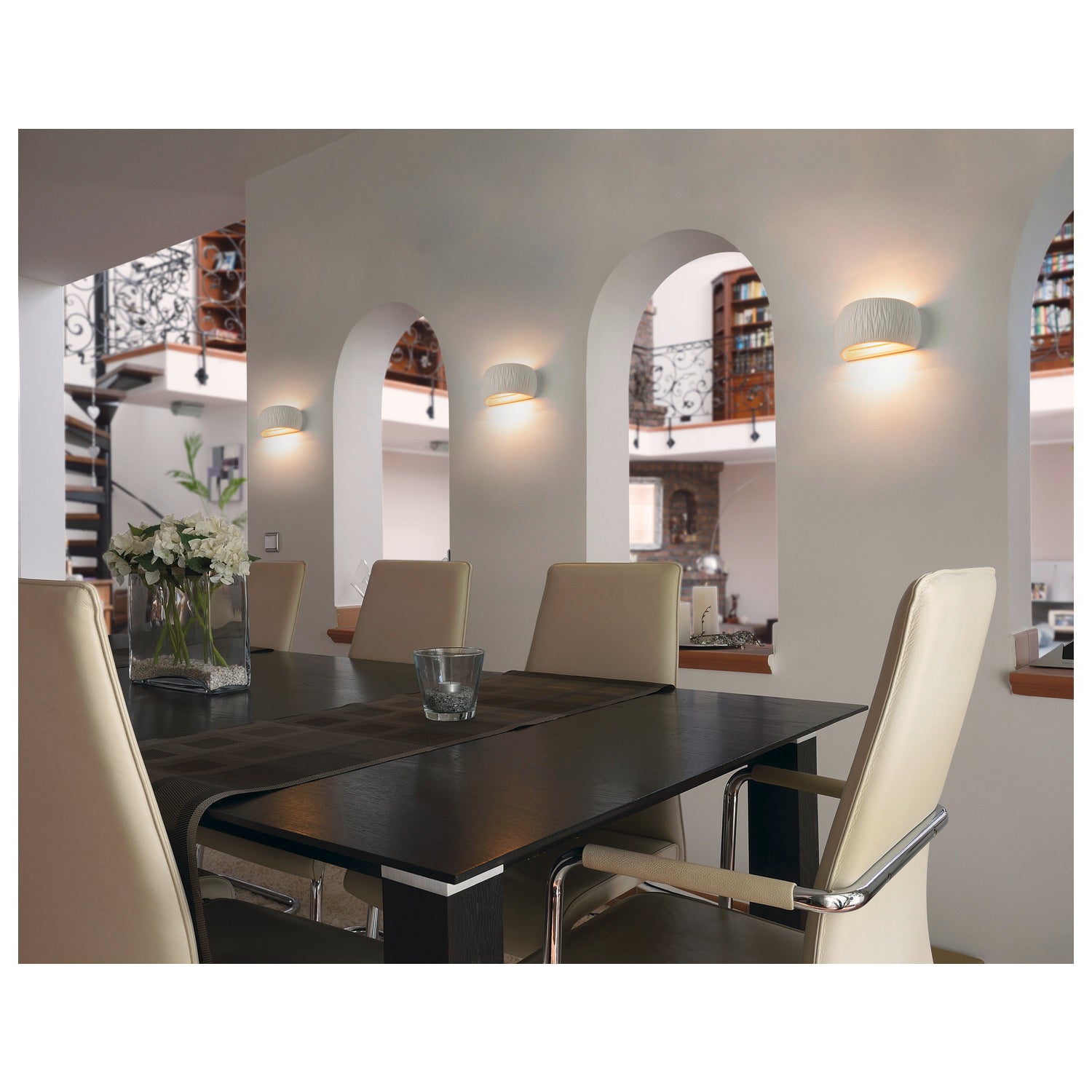 PLASTRA WL CURVED CURTAIN, Luminária de parede saliente interior QT-DE12 branco